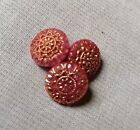 Antique Czech Glass Buttons - Vintage - Art-deco - 1920  s-1930  s  3pcs  - G749