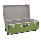 Green Footlocker Trunk With Wheels Storage Chest Travel Luggage College Dorm