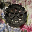 1920s Repousse Brooch Pin Royston Blue Gem Turquoise Silver Ingot Antique Navajo