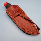 Fixed Blade Knife Sheath Brown Leather Belt Pouch Case 9 5 x 6 5  Border Stamp