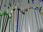 90 Assorted Set Glass Swizzle Sticks Stir Cocktail Stirrers Blown Glass   More