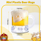 12 Pack Mini Beer Mug Shot Glasses  1 Oz Clear Plastic Cups With Handles