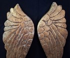 Antique Carved Angel Wings Gold Pair Of Large 2  2 