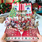 Pop Up Christmas Card With Dogs  3d Dog Christmas Card  6x8 In Popup Holiday