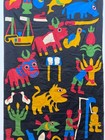 Vintage Beautiful Hand Sewn African Applique Pictorial Tapestry Textile 132x84cm