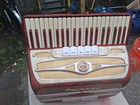 Vintage Red According Style Upright Piano Made In Italy Without Case Works Grate