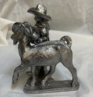 Vintage Michael Ricker Pewter Figurine Statue Cowboy Boy With Goat 1998 Signed