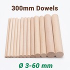 Wooden Dowel Rod Diameters 3 5 8 10 12 15 18 20 22-60mm X 300mm Wood Doweling