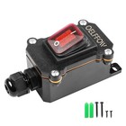 Waterproof Boat Rocker Switch With Red Light  Dpst  Dc Red 1 Switch 1 Outlet
