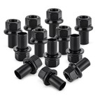 12 Pack 33mm M22-1 5 X 39mm Sleeved Wheel Lug Nuts With Spin Skirt Flange
