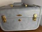 Vintage Taperlite Carry On Cosmetic Mirrored Train Luggage Case W  Tray  No Key