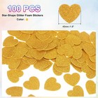 100pcs  Glitter Foam Stickers 1 8  Self-adhesive Heart-shape Stickers Gold