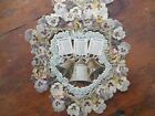 1898 Ornate Die Cut Folding Calendar W bells   Pansies 3 Sections Victorian 19x8