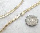 10  Italian Herringbone Ankle Bracelet Anklet 14k Yellow Gold Plated Silver