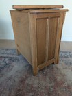 Vintage White Clad Ice Box Table - Solid Oak With Swivel Top