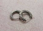 David Yurman Sterling Silver 925 Huggie Hoop Pave 7mm Earrings