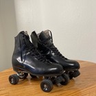 Vintage Chicago Roller Skates Mens 13 D Leather Boots C r s  Plates Gladding Bag