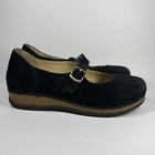 Dansko Women s Size 40   Us 9 5 - 10 Black Suede Leather Mika Mary Jane Shoes