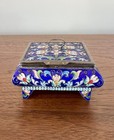 Antique 19th C Russian Solid 84 Silver Multi Color Enamel Floral Lidded Box 114g
