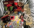 Real Misc Junk Drawer Lot - Cedar Box  S p Shakers  Pins  B w Photos   More