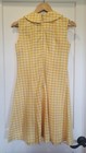 Vintage 1960s Hoot Owl Yellow Gingham Peter Pan Collar Romper Dress Ilgwu Union 