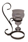 Boda Smide Glass   Wrought Iron Candleholder By Bertil Vallien  made In Sweden 