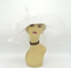 M918  White  kentucky Derby Church Wedding Wide Easter Brim Sinamay Dress Hat