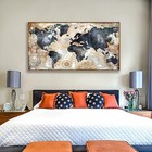 Framed Wall Art World Map Wall Art Print Picture Wall Art Decor Home Interior   