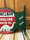 Sinclair Gas Oil Flange Sign Sold Here Doubled Sided Vintage Style Wall Decor