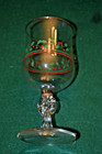 Vintage Holly Berry Christmas Wine Glasses Excellent Bow Stem Gold Rim 6pc Arbys