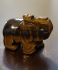 Hand Carved Stone Elephant Figurine Decorative Animal Sculpture