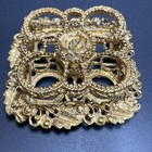 The Bucklers Brass Filigree Lipstick Perfume Holder  4 Tube Caddy Footed Vintage