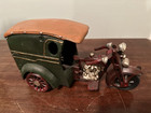 Antique Hubley Cast Iron Harley Davidson Motorcycle Delivery Tuk Tuk 