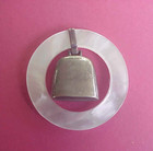 Vintage Baby Rattle Sterling  Mop Round Teething Handle  Wall Clock