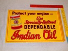 Vintage Indian Motorcycle Oil W  Chief 18  Enamel Metal Gasoline Ds Flange Sign 