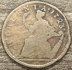 1723 Wood s Hibernia Halfpenny Colonial Copper With Edge Damage