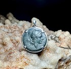 Genuine 2nd Century Greek Athena And Horse Coin In Sterling Silver Pendant