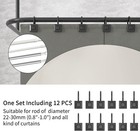 Black Square Shower Curtain Hooks Rustproof Zinc Alloy Decorative Rings 12pk