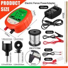 8 Mile Electric Fence Kit For Livestock  12kv 2j Electric Fence Charger 50 Black
