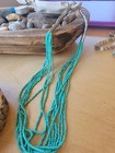 Southwestern Multi-strand Turquoise Seed Beads 22 In Necklace Vtg