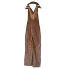 Vintage 70s Velvet Open Back Wide Leg Jumpsuit