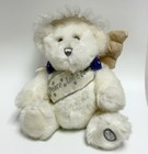 Vintage 2000 Dan Dee Musical Angel Teddy Bear White Plush Peace Love Joy Works