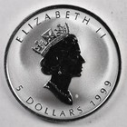 1999 Canada Maple Leaf Rabbit Privy Mark 1 Oz Silver 0 9999 Reverse Proof 