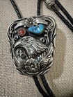 Montana Silversmith Bolo Tie Turquoise   Coral
