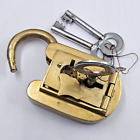 Ticket Lock Brass Made Vintage Padlock With Working Key Rare Old Style