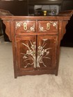 Vintage Cabinet Temple Lacquer Wooden Brass Beautiful Chinese Cabinet 