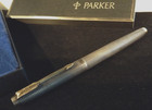 Vtg Parker  75  Sterling Silver Cisele Fountain Pen 14k Med Nib With Box   Tool