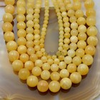 Natural Yellow Jade Round Loose Beads 15 5  4mm 6mm 8mm 10mm 12mm 14mm