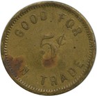 Fond Du Lac  Wisconsin Wi Clark   Carpenter Saloon Good For 5   Trade Token