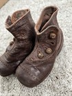 Antique Victorian Leather Child   s Shoes With  Side Buttons 4    High